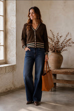Load image into Gallery viewer, Bella Chocolate/Jade Cardi
