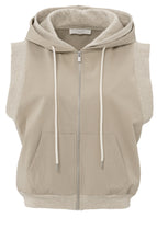 Load image into Gallery viewer, Yasmine Sleeveless bomber style top with hood
