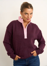 Load image into Gallery viewer, Willow Plum Knit with Pink Shirt Collar
