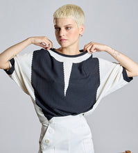 Load image into Gallery viewer, Allegra Black White Knit Batwing

