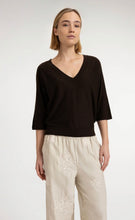 Load image into Gallery viewer, Yaya V Neck Sweater Chocolate
