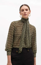Load image into Gallery viewer, Maggie Khaki Print Blouse
