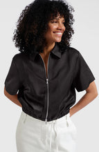 Load image into Gallery viewer, Yasmine Zip Bomber Washed Black
