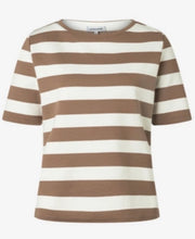 Load image into Gallery viewer, More &amp; More Mocha Stripe Tee
