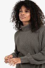 Load image into Gallery viewer, Yasmine Ribbed Turtleneck Dark Taupe Grey
