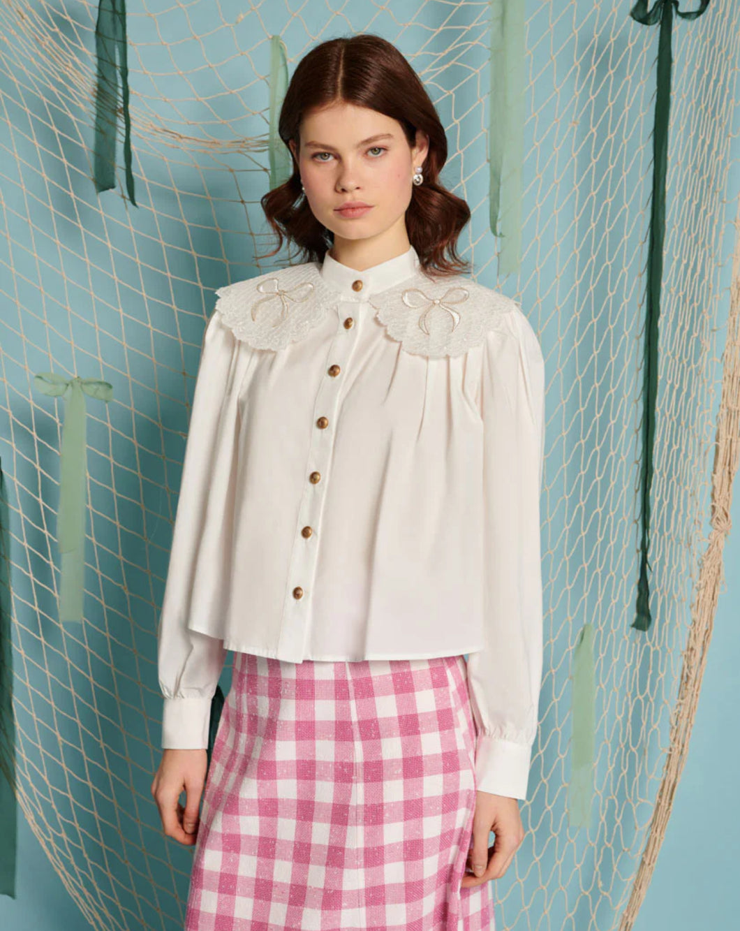 SJ Marine Bow Blouse