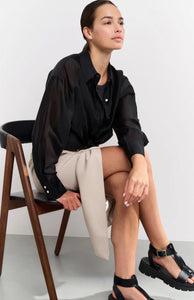 Yasmine Woven Melange midi skirt