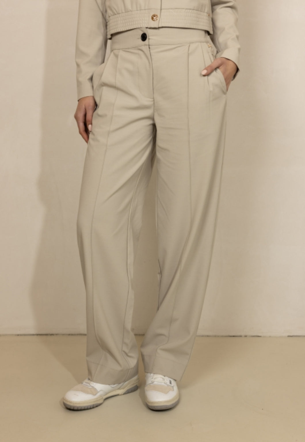 Aimee Travel Trousers Greige