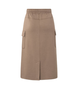 Yasmine Jersey Midi Skirt Brown