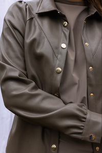 Aimee Faux Leather Shacket
