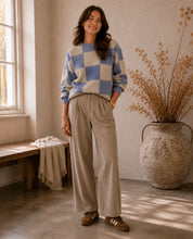 Load image into Gallery viewer, Nina Grey &amp; Blue Check Knit
