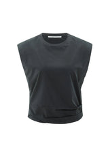 Load image into Gallery viewer, Yasmine Oyster Black Sleeveless Top
