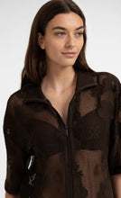 Load image into Gallery viewer, Yaya Mesh Jacket with Embellishments Brown
