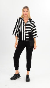 I.nco Striped Jacket Black