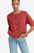 Load image into Gallery viewer, Yasmine Oversized Fine Knit Cardi Scarlet
