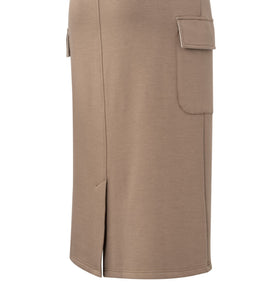 Yasmine Jersey Midi Skirt Brown