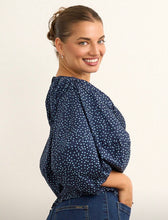 Load image into Gallery viewer, Willow Navy Spotty Top
