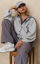 Load image into Gallery viewer, Yasmine Grey Melange  Sleeveless Hoodie
