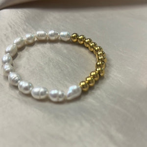 Celine Pearl & Gold Bracelet