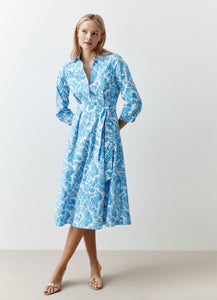 More and More Blue Print Dress