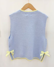 Load image into Gallery viewer, Chloe  Blue/Lemon Bow Top
