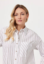 Load image into Gallery viewer, Feria Brown Pinstripe Shirt
