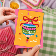 Load image into Gallery viewer, Bauble Christmas Card | Vintage Kitsch Holiday Cards | Xmas
