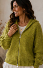 Load image into Gallery viewer, Mary Green Hooded Cardie

