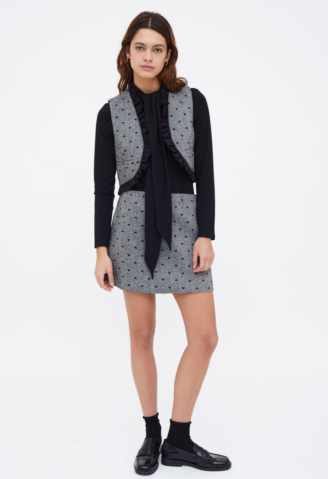Clara Grey Heart Waistcoat