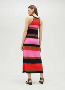 Maggie Stripe Dress Black