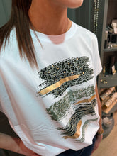 Load image into Gallery viewer, Chloe Leopard Stripe Abstract Tee
