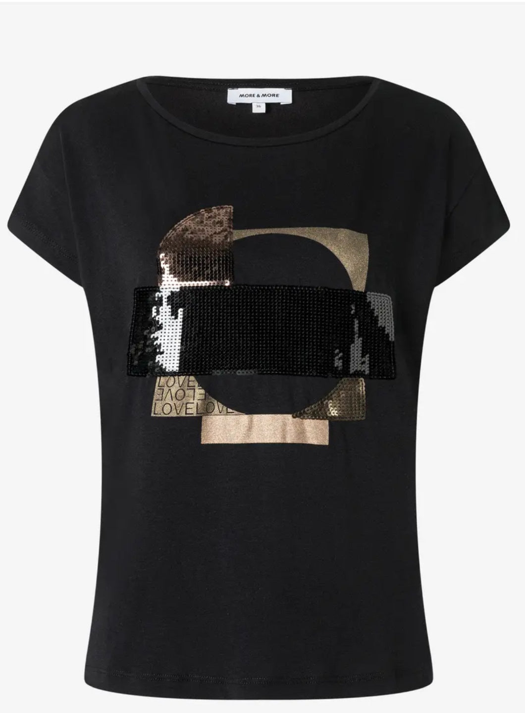 More and More Black Sequin Tee