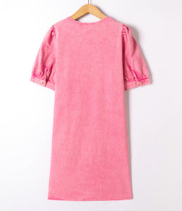 Chloe Pink Denim Dress