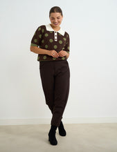 Load image into Gallery viewer, Willow Chocolate/Green Polka Knit
