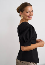 Load image into Gallery viewer, Willow Peplum Top Black
