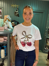 Load image into Gallery viewer, Chloe Leopard Cherry Bow Tee
