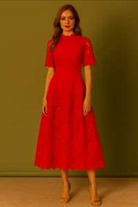 Brigitte Red Lace Dress