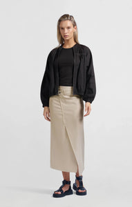 Yasmine Woven Melange midi skirt