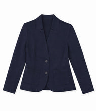 Load image into Gallery viewer, Navy Ribbed Jersey Jacket
