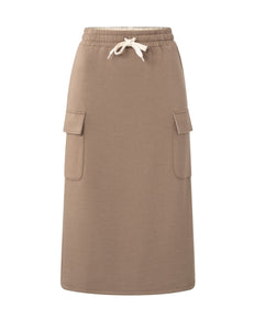 Yasmine Jersey Midi Skirt Brown