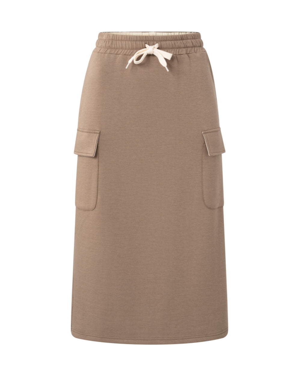 Yasmine Jersey Midi Skirt Brown