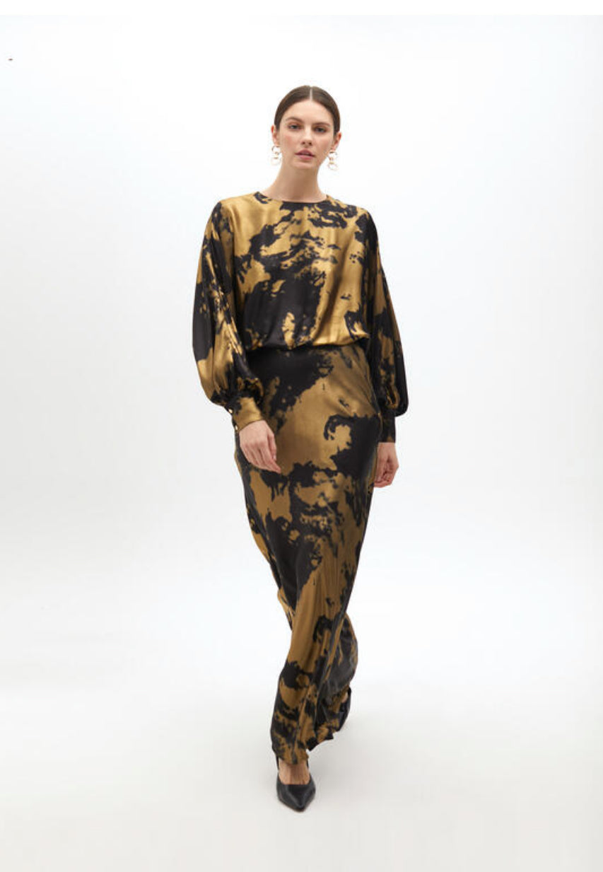 Maggie Black Gold Dress