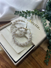 Load image into Gallery viewer, Sophia Large Pearl Hoops
