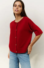 Load image into Gallery viewer, Yasmine Oversized Fine Knit Cardi Scarlet
