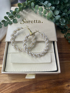 Sophia Large Pearl Hoops