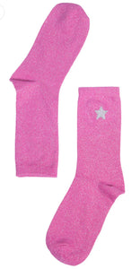 Sock Talk Hot Pink Sparkle Sock