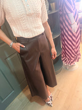 Load image into Gallery viewer, Feria Chocolate Brown Faux Leather Culotte
