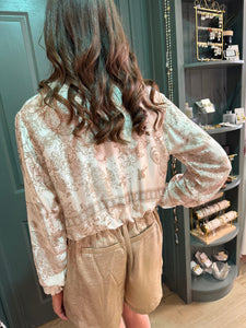 Chloe Gold Silky Bomber