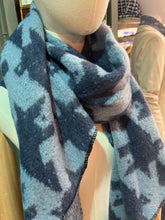 Load image into Gallery viewer, Spring Scarf Blue Houndstooth
