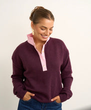 Load image into Gallery viewer, Willow Plum Knit with Pink Shirt Collar
